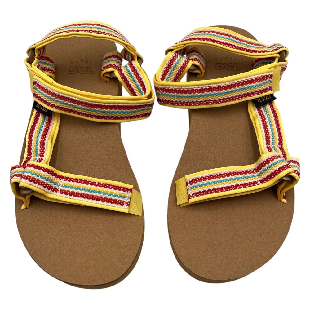 Teva Platform Sandals Midform Universal Woven Strap Outdoor Summer Yellow Size 7 - Picture 3 of 10